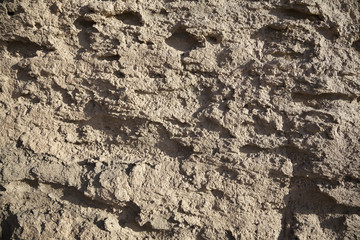 Close-up of the dried up surface of clay