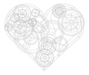 Abstract background for valentine's day. Mechanical heart. The d