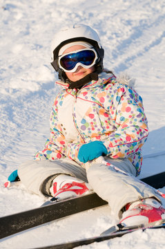 Little skier portrait