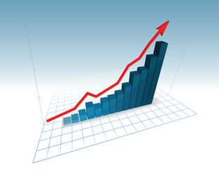 3d vector graph symbolizing growth progress