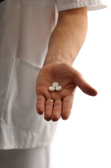 Tablets in doctor´s hand