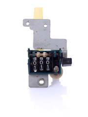 Old counter isolated on white background