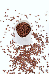 Coffee beans in bag.