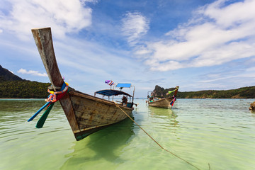 Longboats on Phi Phi island, Thailand