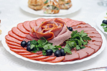 Plate with sausage