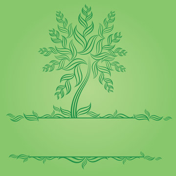 Design with decorative tree from leafs