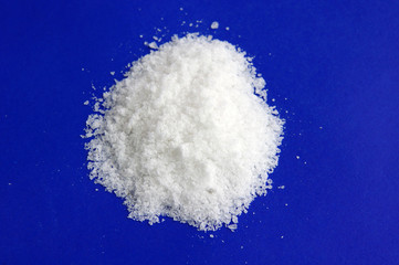 Obraz na płótnie Canvas Picture of Salt on blue background