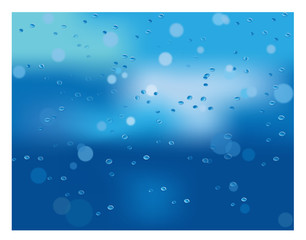Vector background of a drop of a rain on glass