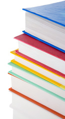 pile of new books isolated on white