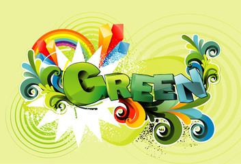 green 3d en vector