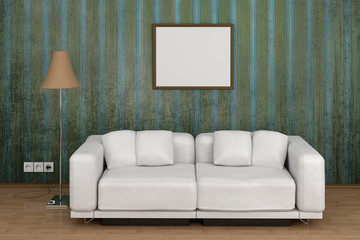 Interior white sofa