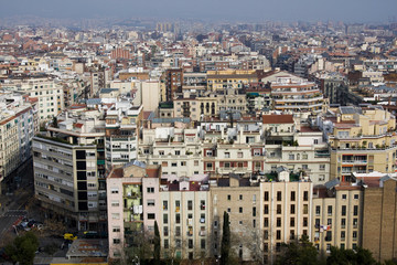 Fototapeta premium barcellona vista da una torre della sagrada familia