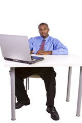 black Businessman at His Desk Working