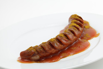 Currywurst auf Teller