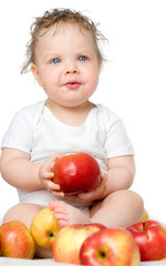 Fototapeta premium babe with apples