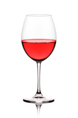 A view of a glass of red wine