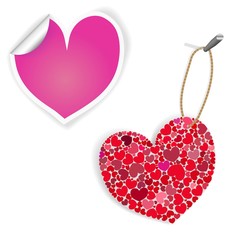 Pink And White Heart Labels