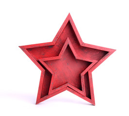 Obraz premium Zwei rote Holzsterne