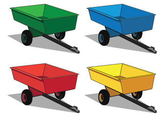 Utility trailers for ATV or UTV in various colors