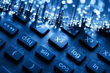 Fiber optics background with lots of light spots