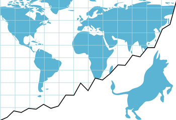 Global bull market chart stocks world growth graph