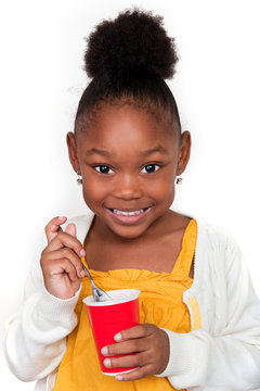 Child Eating Yogurt