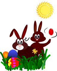 Osterhase jongliert mit Ei