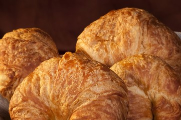 freshly made breads croissant served for breakfast