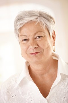 Closeup portrait of elderly woman