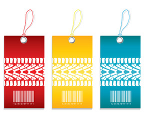 colored price tag with tire design