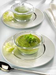 flan de laitue et petits pois - flan lettuce ans peas