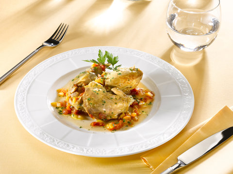 rago&ucirc;t de volaille - faraona in umida - guinea fowl stew