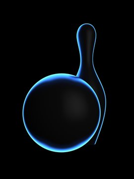 Ball for bowling and bowling pins. Shape