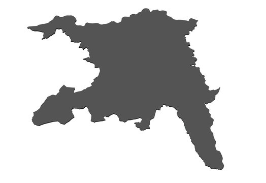 Karte des Kantons Aargau - freigestellt