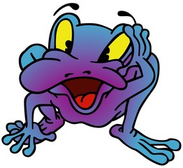 Violet Frog - colored cartoon illustration
