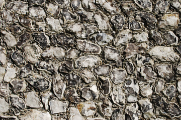Flint stone wall