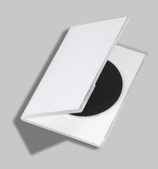 DVD or CD case open on white with a clipping path