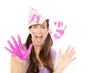 colour hands woman funny