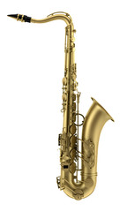 tenor saxophone isolated on white background - obrazy, fototapety, plakaty