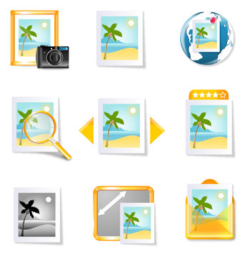 Vector travel photography icons