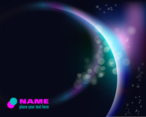 Planet earth with sunrise in space.