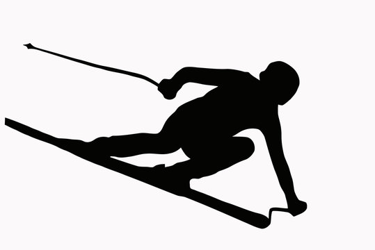 recommend clip art: Sport Silhouette - Speeding Skier