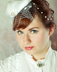 Portrait of a beauty redhead Russian bride