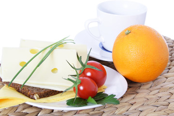 Vollkornbrot mit Käse.