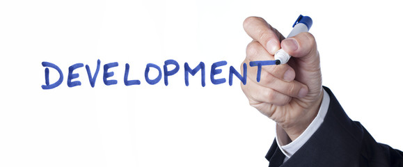 mot development &eacute;crit &agrave; la main