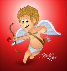 Vector cartoon valentine's day cupid