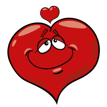 cartoon illustration of heart in love