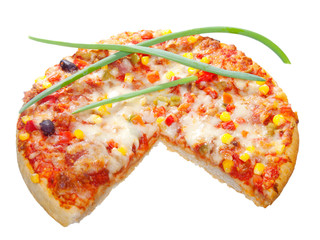 Pizza on white background