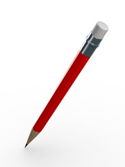 pencils on white background. Isolated 3D image