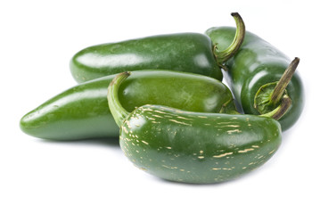Bunch of Jalapeno Peppers Isolated on White